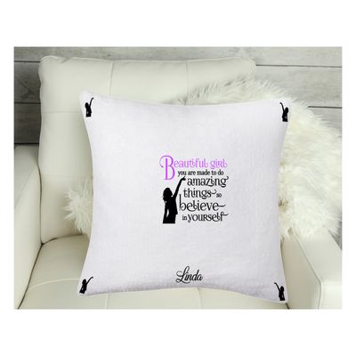 Customized Throw Pillows for Her &quot;Beautiful Girl&quot;| Gift for Daughter| Customized gift for Friend| Gift for Sister| Holiday Gift for Her| Housewarming Gift| Birthday Gift for her