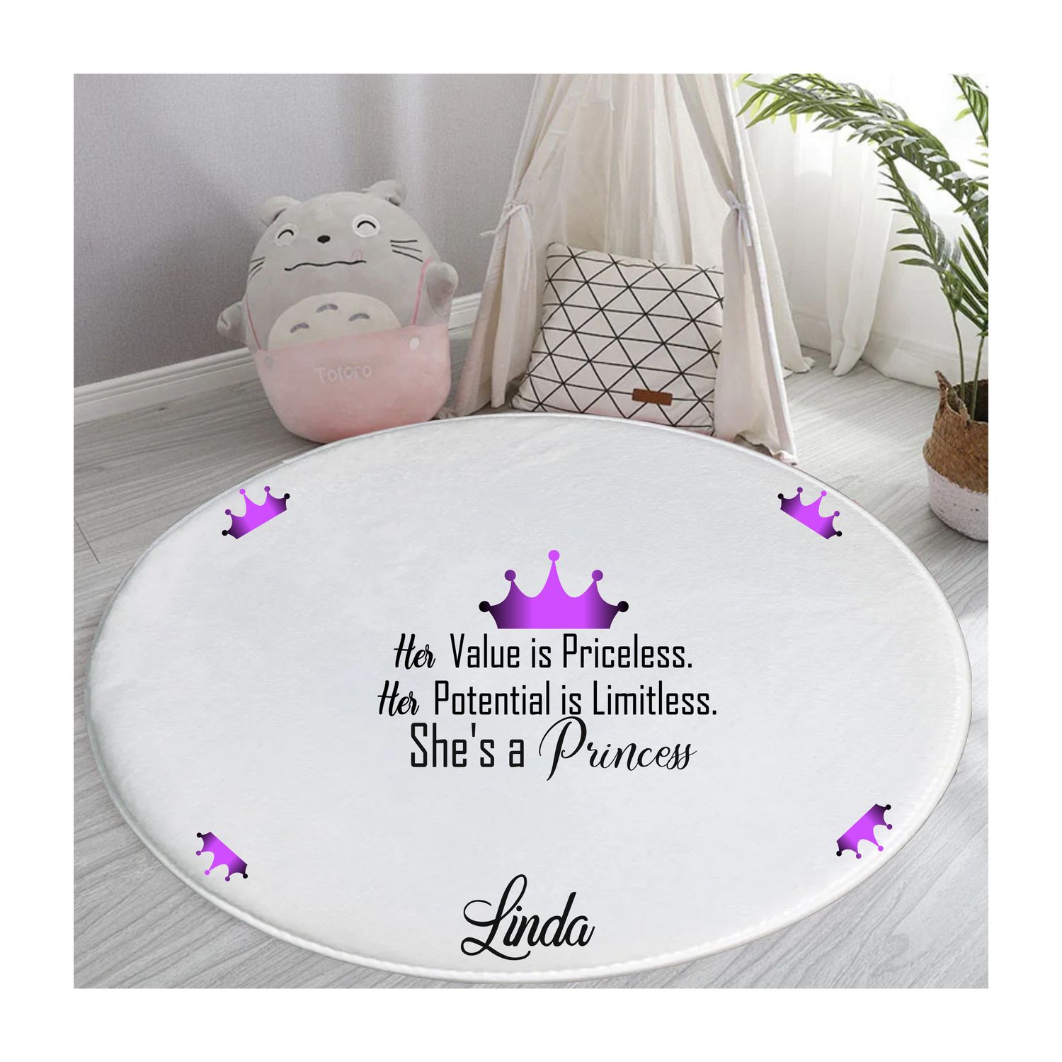 Customized Floor Mat &quot;She&#39;s a Princess&quot;| Bedroom Mat| Customized gift for Friend| Gift for Sister| Holiday Gift for Her| Housewarming Gift| Birthday Gift for her
