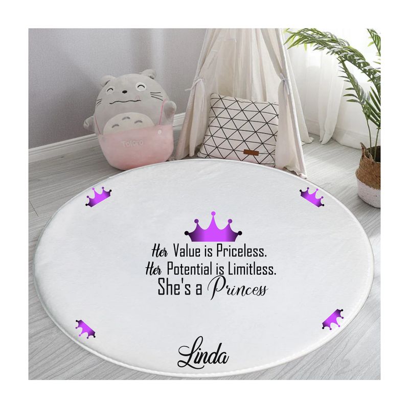 Customized Floor Mat &quot;She&#39;s a Princess&quot;| Bedroom Mat| Customized gift for Friend| Gift for Sister| Holiday Gift for Her| Housewarming Gift| Birthday Gift for her