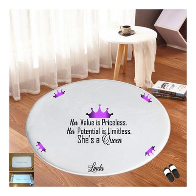 Customized Floor Mat &quot;She&#39;s a Queen&quot;| Bedroom Mat| Customized gift for Friend| Gift for Sister| Holiday Gift for Her| Housewarming Gift| Birthday Gift for her