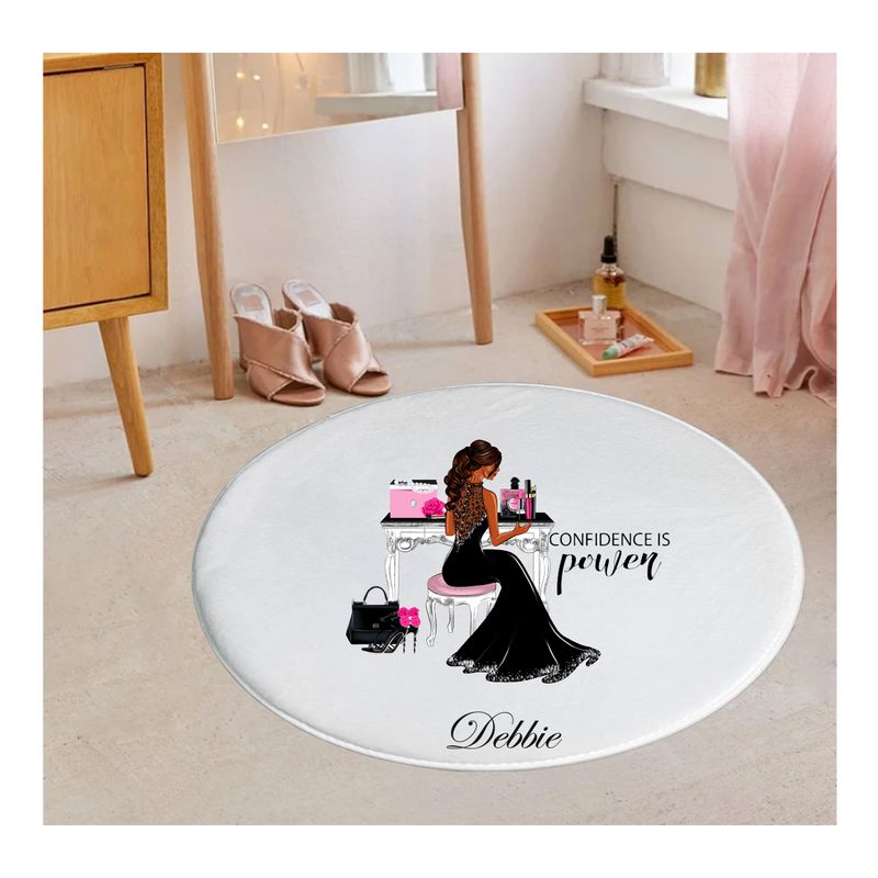 Customized Floor Mat &quot;CONFIDENCE IS POWER&quot;| Bedroom Mat| Customized gift for Friend| Gift for Sister| Holiday Gift for Her| Housewarming Gift| Birthday Gift for her