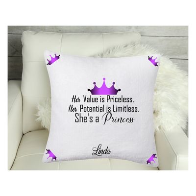 Customized Throw Pillows for Her &quot;She&#39;s a Princess&quot;| Gift for Daughter| Customized gift for Friend| Gift for Sister| Holiday Gift for Her| Housewarming Gift| Birthday Gift for her