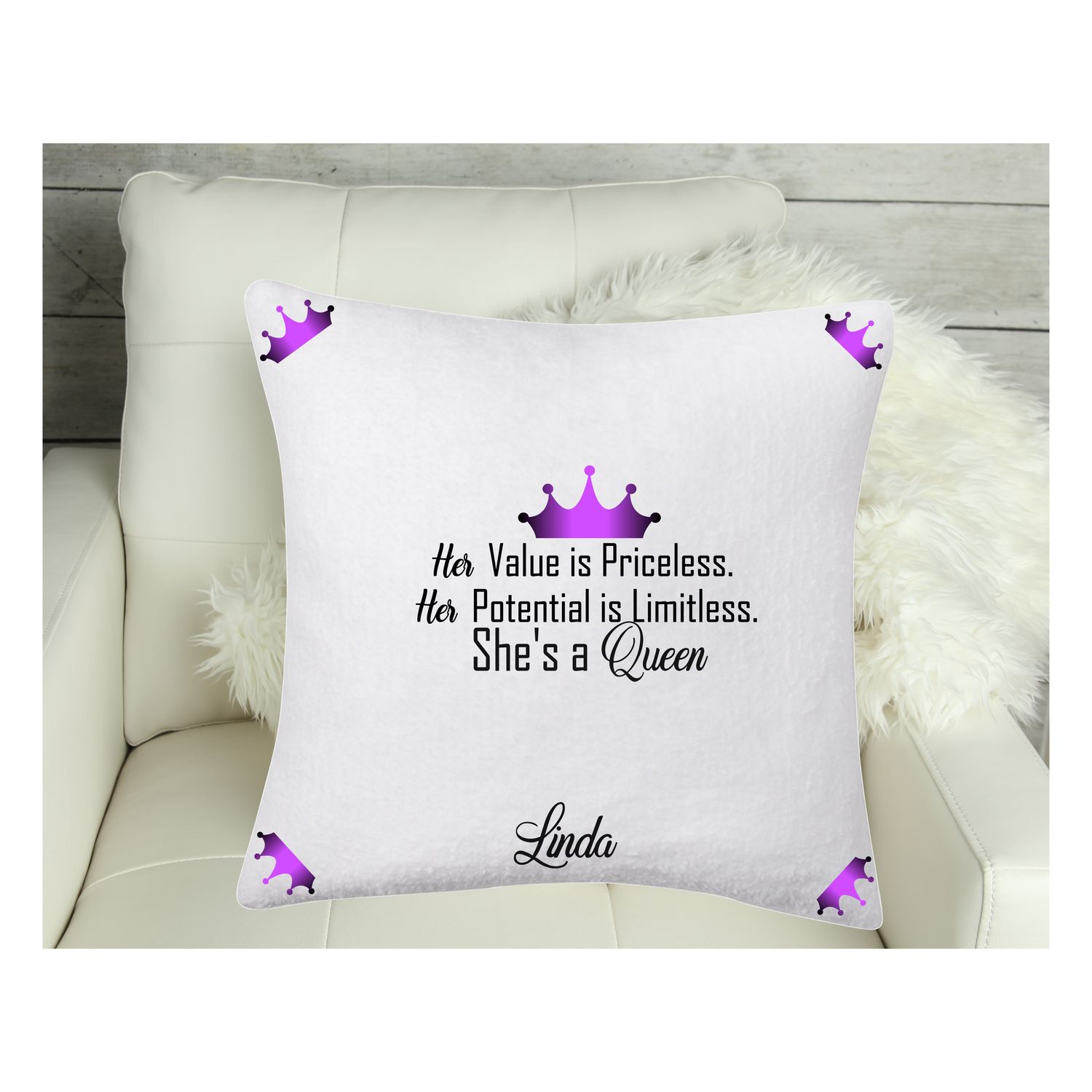 Customized Throw Pillows for Her &quot;She&#39;s a Queen&quot;| Gift for Daughter| Customized gift for Friend| Gift for Sister| Holiday Gift for Her| Housewarming Gift| Birthday Gift for her