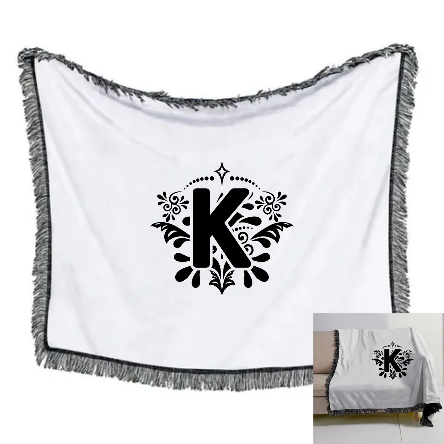Monogrammed Throw Blankets for Friends &amp; Family| Customized gift| Holiday Gift| Housewarming Gif| Birthday gift| Personalized Gift