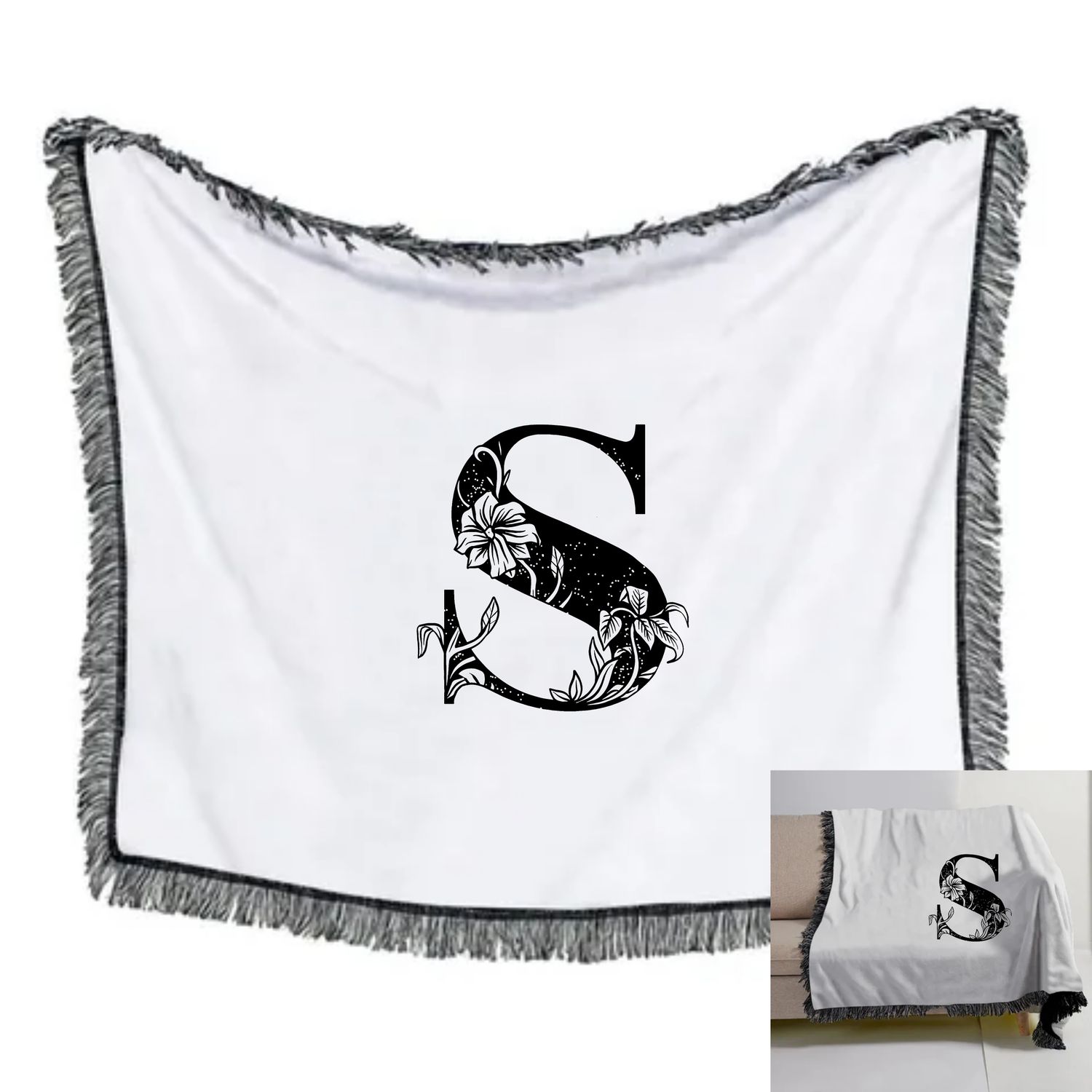 Monogrammed Throw Blankets for Friends &amp; Family| Customized gift| Holiday Gift| Housewarming Gif| Birthday gift| Personalized Gift