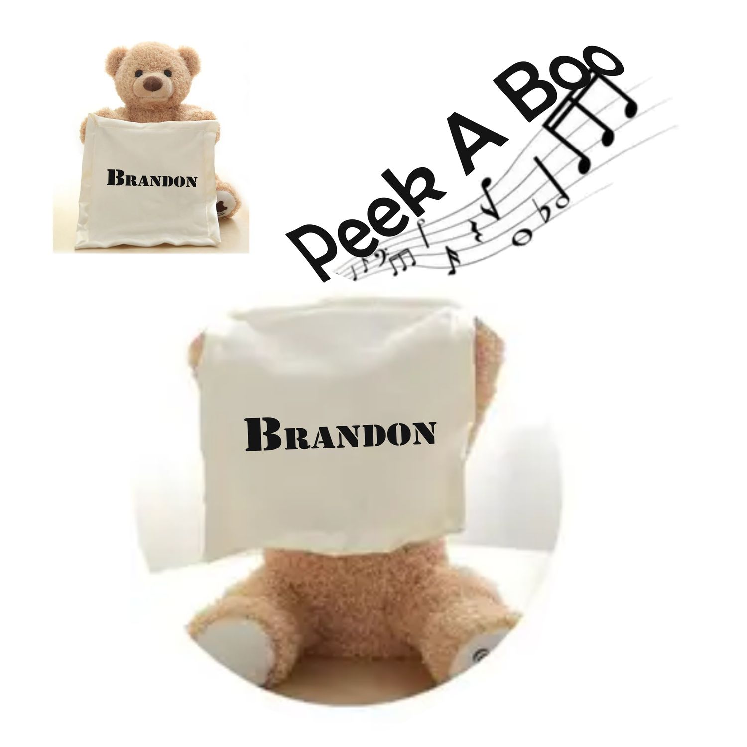 Personalized NameSake Peek-A-Boo Teddy Bear &quot;BEAUTIFUL GIRL&quot;| Personalized Toy| Plush Toy| Animated Toy| Personalized Teddy Bear| Stuffed Animals for all