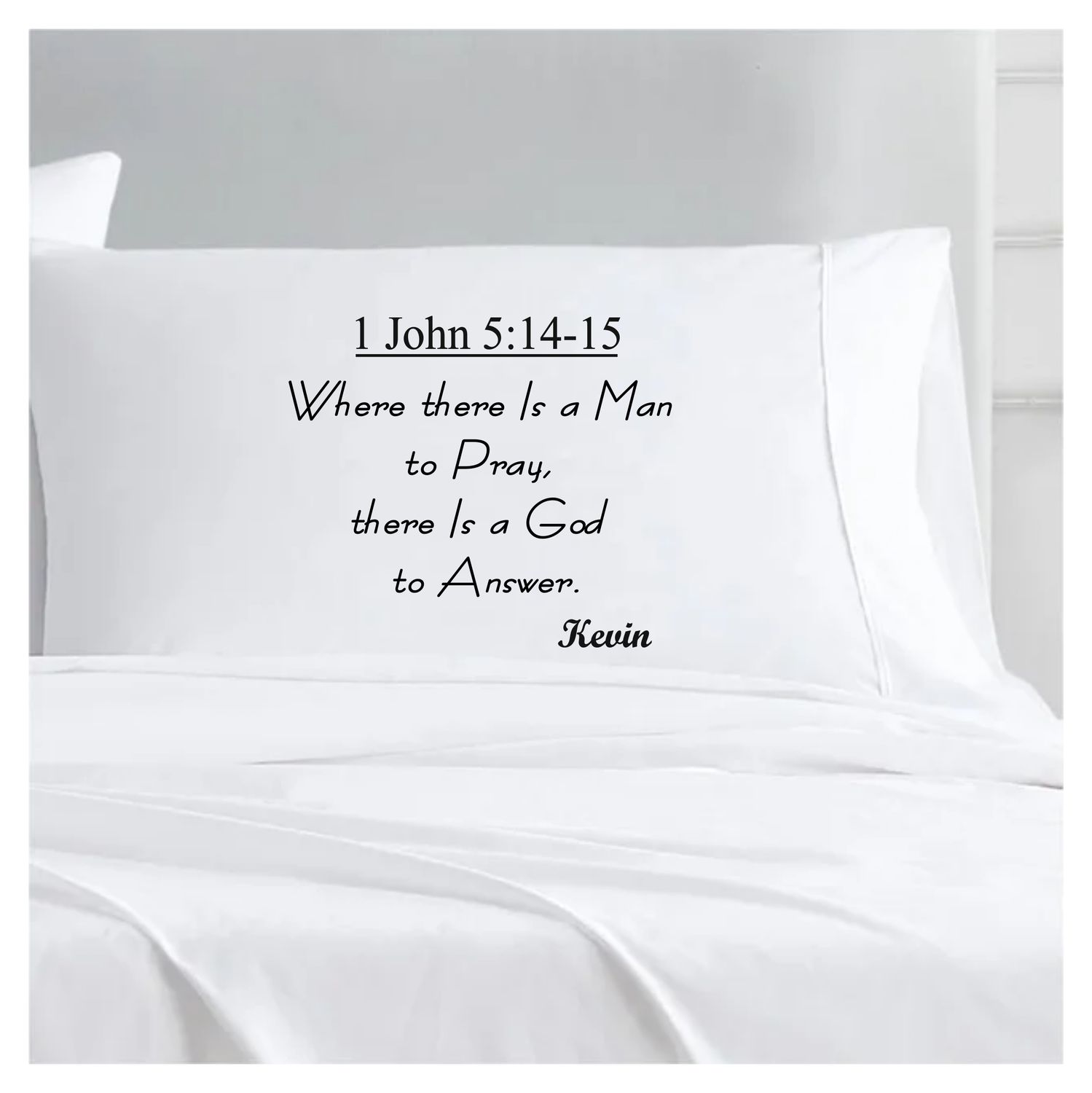 Faith-based pillowcase gift with name and scripture for restful sleep