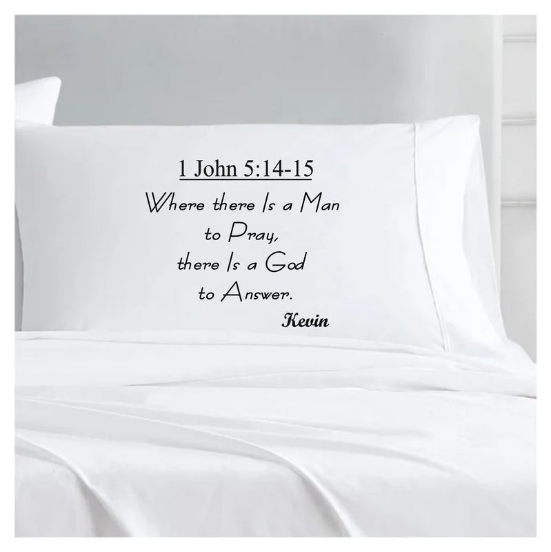 Faith-based pillowcase gift with name and scripture for restful sleep