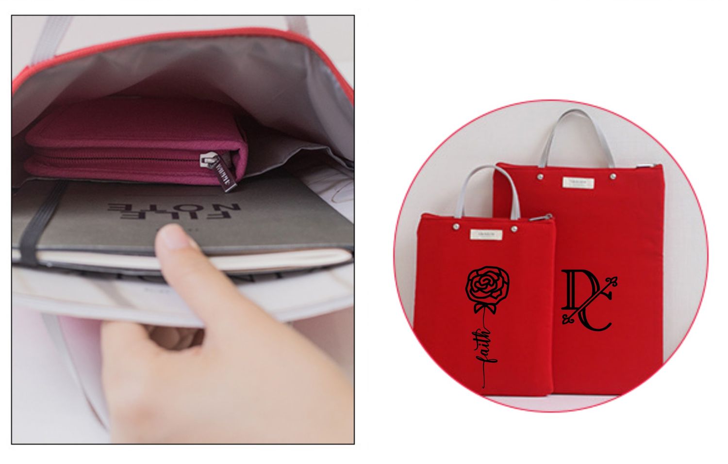 Tote &quot;FAITH&quot; with Stylus Pen, Personalized Tote, Classy Bible Tote, Religious Gift, Bible cover, Monogrammed Tote, Church Gift, Christian Gift