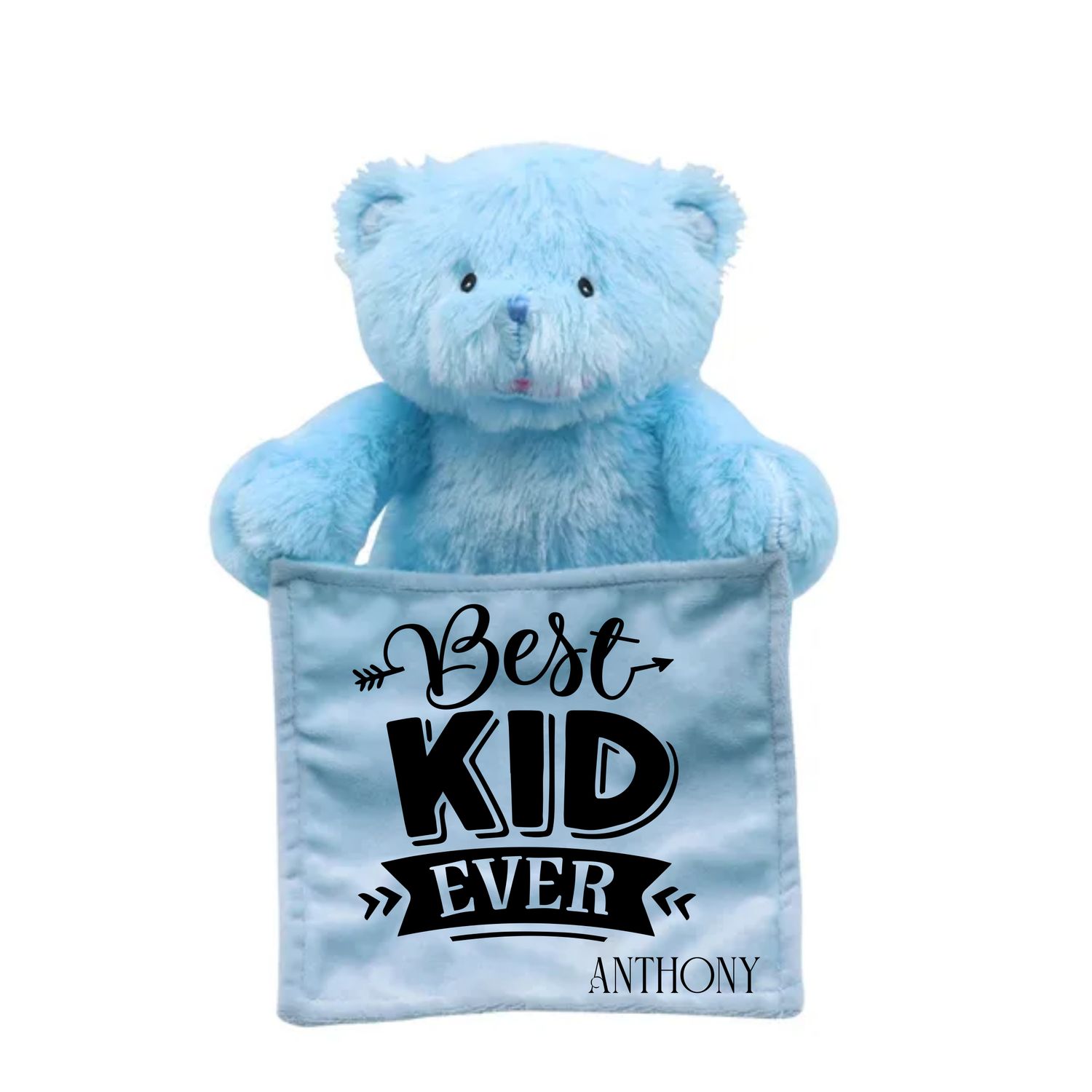 Personalized NameSake Peek-A-Boo Teddy Bear &quot;BEST KID EVER&quot;| Personalized Toy| Plush Toy| Animated Toy| Personalized Teddy Bear| Stuffed Animals for all