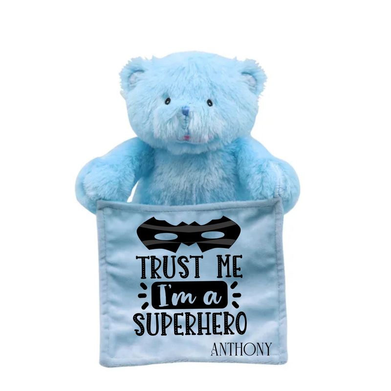 Personalized NameSake Peek-A-Boo Teddy Bear &quot;TRUST ME&quot;| Personalized Toy| Plush Toy| Animated Toy| Personalized Teddy Bear| Stuffed Animals for all