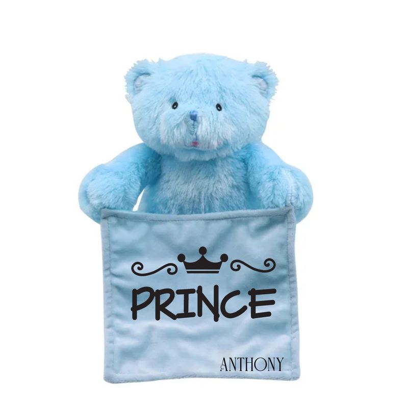 Personalized NameSake Peek-A-Boo Teddy Bear &quot;PRINCE/PRINCESS&quot;| Personalized Toy| Plush Toy| Animated Toy| Personalized Teddy Bear| Stuffed Animals for all
