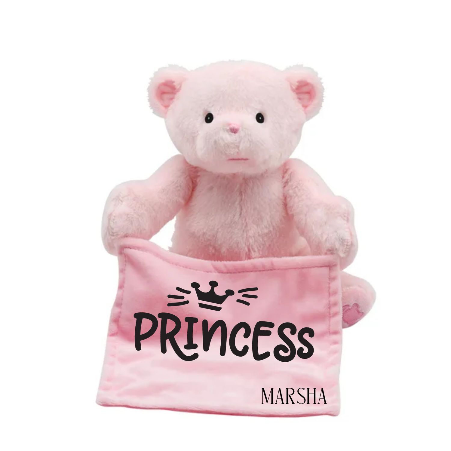Personalized NameSake Peek-A-Boo Teddy Bear &quot;PRINCE/PRINCESS&quot;| Personalized Toy| Plush Toy| Animated Toy| Personalized Teddy Bear| Stuffed Animals for all