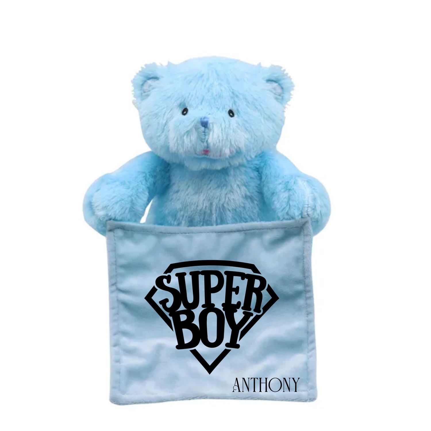 Personalized NameSake Peek-A-Boo Teddy Bear &quot;SUPER GIRL/BOY&quot;| Personalized Toy| Plush Toy| Animated Toy| Personalized Teddy Bear| Stuffed Animals for all