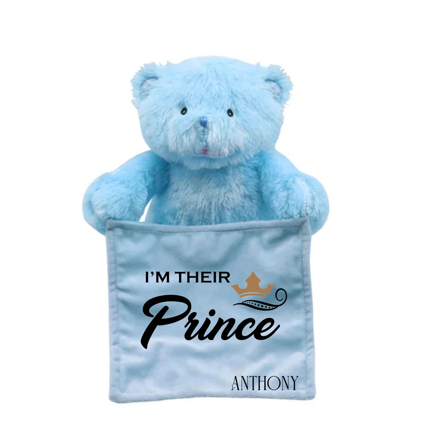 Personalized NameSake Peek-A-Boo Teddy Bear &quot;I&#39;M THEIR PRINCESS/PRINCE&quot;| Personalized Toy| Plush Toy| Animated Toy| Personalized Teddy Bear| Stuffed Animals for all