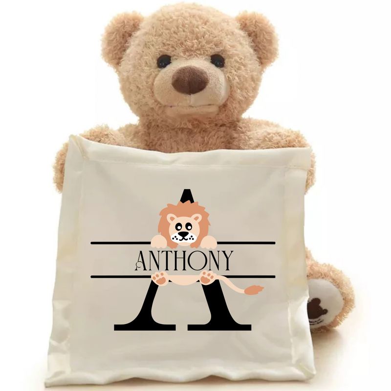 Personalized NameSake Peek-A-Boo Teddy Bear &quot;MONOGRAM&quot;| Personalized Toy| Plush Toy| Animated Toy| Personalized Teddy Bear| Stuffed Animals for all