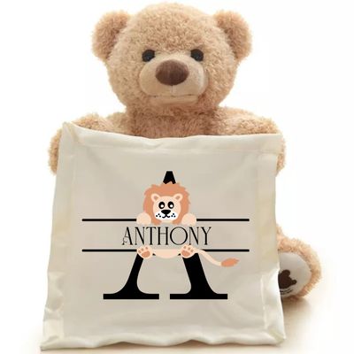 Personalized NameSake Peek-A-Boo Teddy Bear &quot;MONOGRAM&quot;| Personalized Toy| Plush Toy| Animated Toy| Personalized Teddy Bear| Stuffed Animals for all