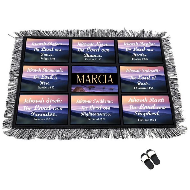 Christian Prayer Mat with Name |Religious Gift| Monogrammed Gift| Inspirational Gift |Custom Church Gift |Blessing Mat| Prayer Room Accessory |Bedside Mat