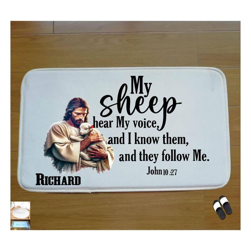 Christian Prayer Mat with Name |Religious Gift| Monogrammed Gift| Custom Church Gift| Blessing Mat| Prayer Room Accessory |Bedside Mat| Christian Comfort Gift| Faith-Inspired Home Decor