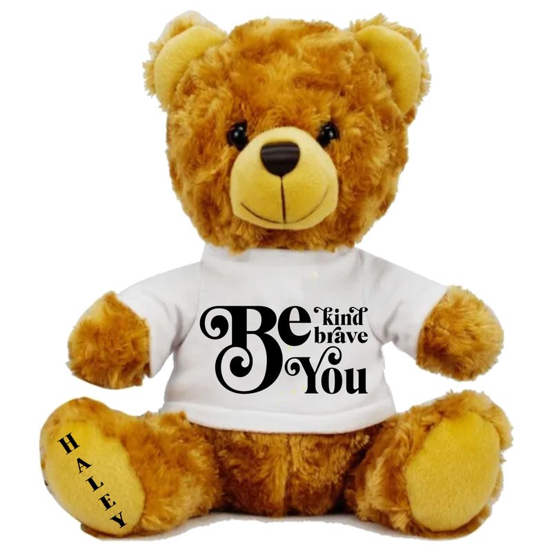 Personalized Inspirational Bear &quot;BE KIND&quot; | Friendship Bear| Birthday Bear| Confidence Bear| Teddy Bear with name| NameSake Teddy Bear| Customized Stuffed Animal| Grad Bear