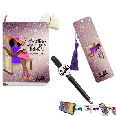 Personalized Journal with Matching Bookmark and Stylus pen, Personalized Prayer journal, Church Gift, Christian gift, Thank you gift, custom Pen, Custom Bookmark