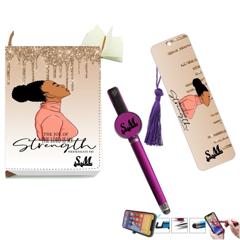 Personalized Journal with Matching Bookmark and Stylus pen, Personalized Prayer journal, Church Gift, Christian gift, Thank you gift, custom Pen, Custom Bookmark