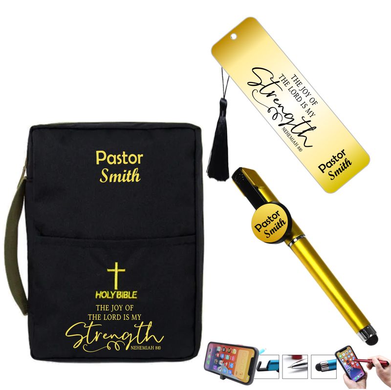 Bible Cover with Bookmark and Stylus Pen, Custom Religious Gift, Bible cover, Custom Bible Cover, Bible Case, Monogrammed Bible cover, Personalized Pen, Personalized Bookmark, Pastors Gift