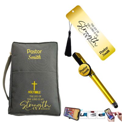 Bible Cover with Bookmark and Stylus Pen, Custom Religious Gift, Bible cover, Custom Bible Cover, Bible Case, Monogrammed Bible cover, Personalized Pen, Personalized Bookmark, Pastors Gift