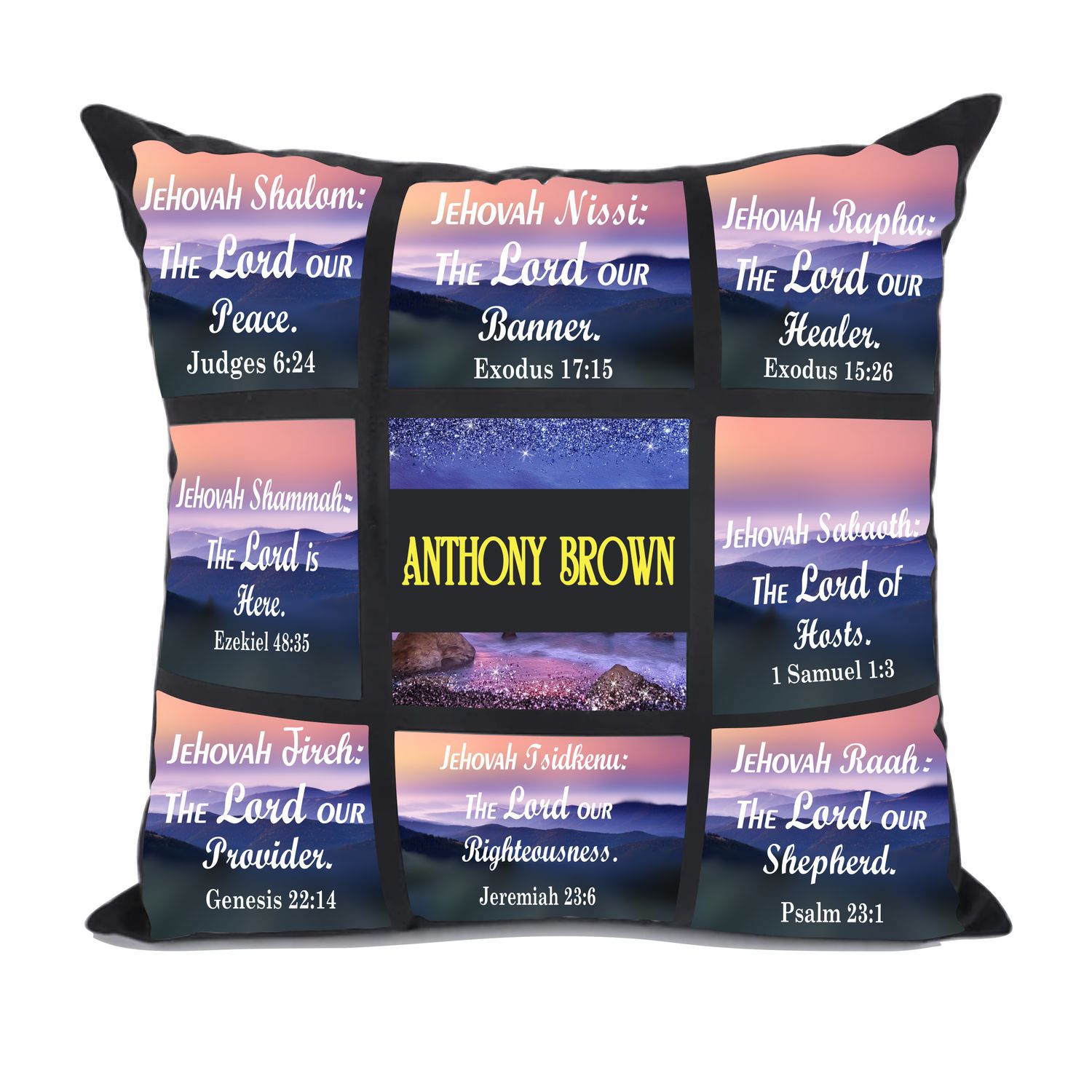 Customized Throw Pillow with insert &quot;Names of God&quot;| Christian gift| Throw Pillow with insert| Accent Pillow| Faith Pillow| Prayer Room Accessories