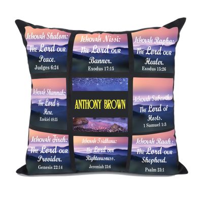 Customized Throw Pillow with insert &quot;Names of God&quot;| Christian gift| Throw Pillow with insert| Accent Pillow| Faith Pillow| Prayer Room Accessories