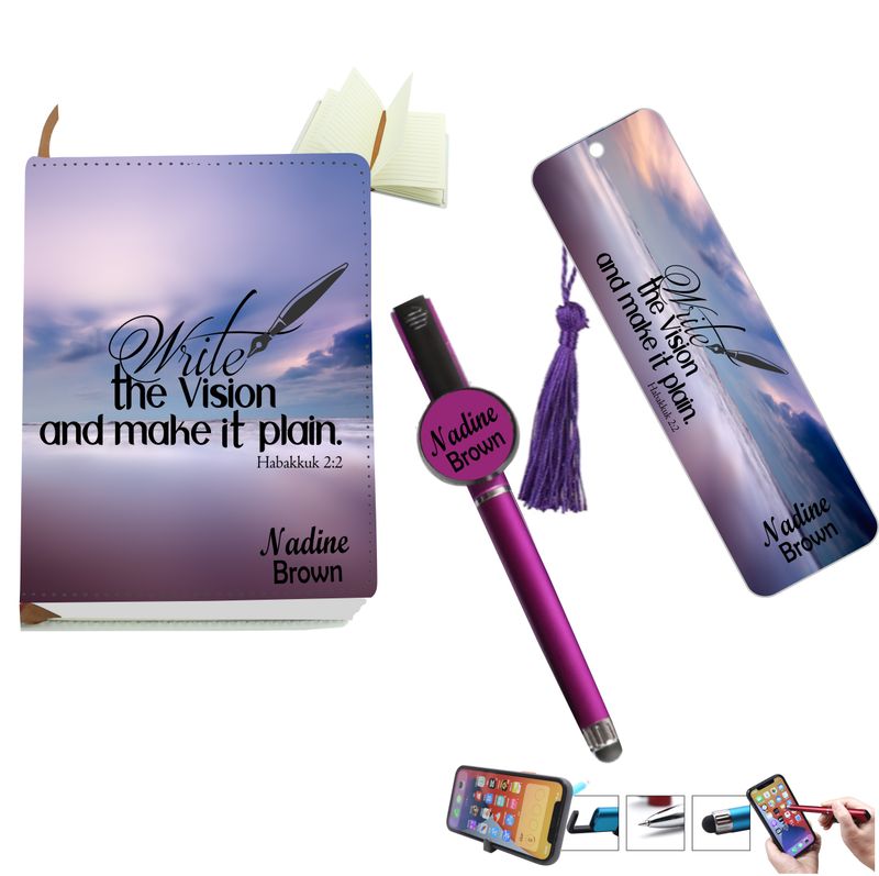 Personalized Journal with Matching Bookmark and Stylus pen, Personalized Prayer journal, Church Gift, Christian gift, Thank you gift, custom Pen, Custom Bookmark