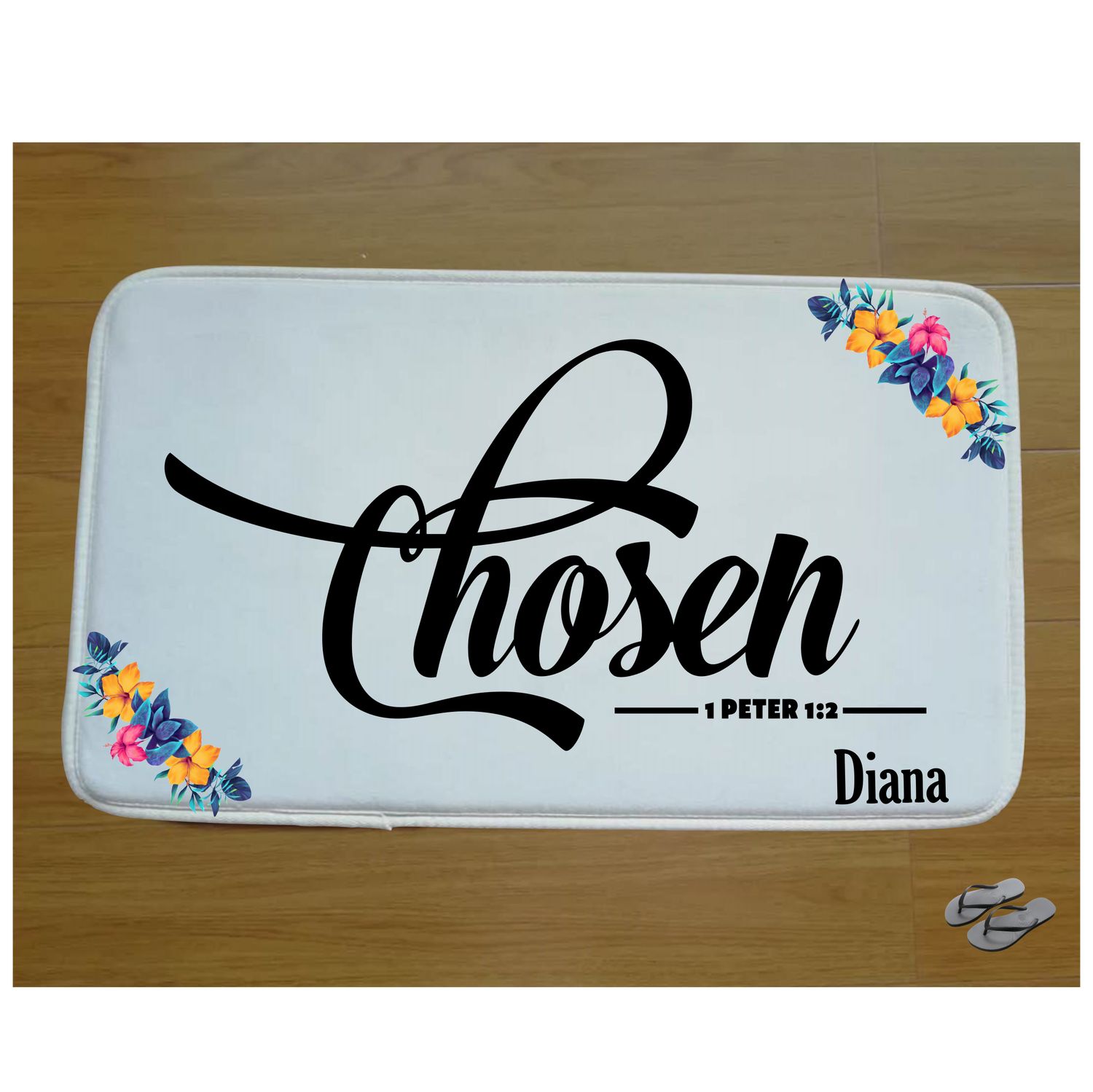 Christian Prayer Mat &quot;Chosen&quot; |Personalized Prayer Mat | Inspirational gift | Church gift | Christian gift | Prayer room accessories | Bedside mat