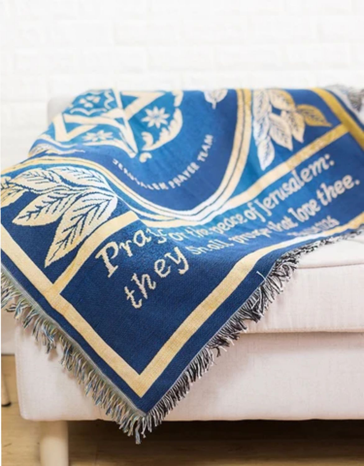 Personalized Woven Sofa Throw Blanket-John 14:27 &amp; Psalm 122:6, Bible Verse Blanket, Tapestry Blanket, Scripture Blanket, Religious Gift