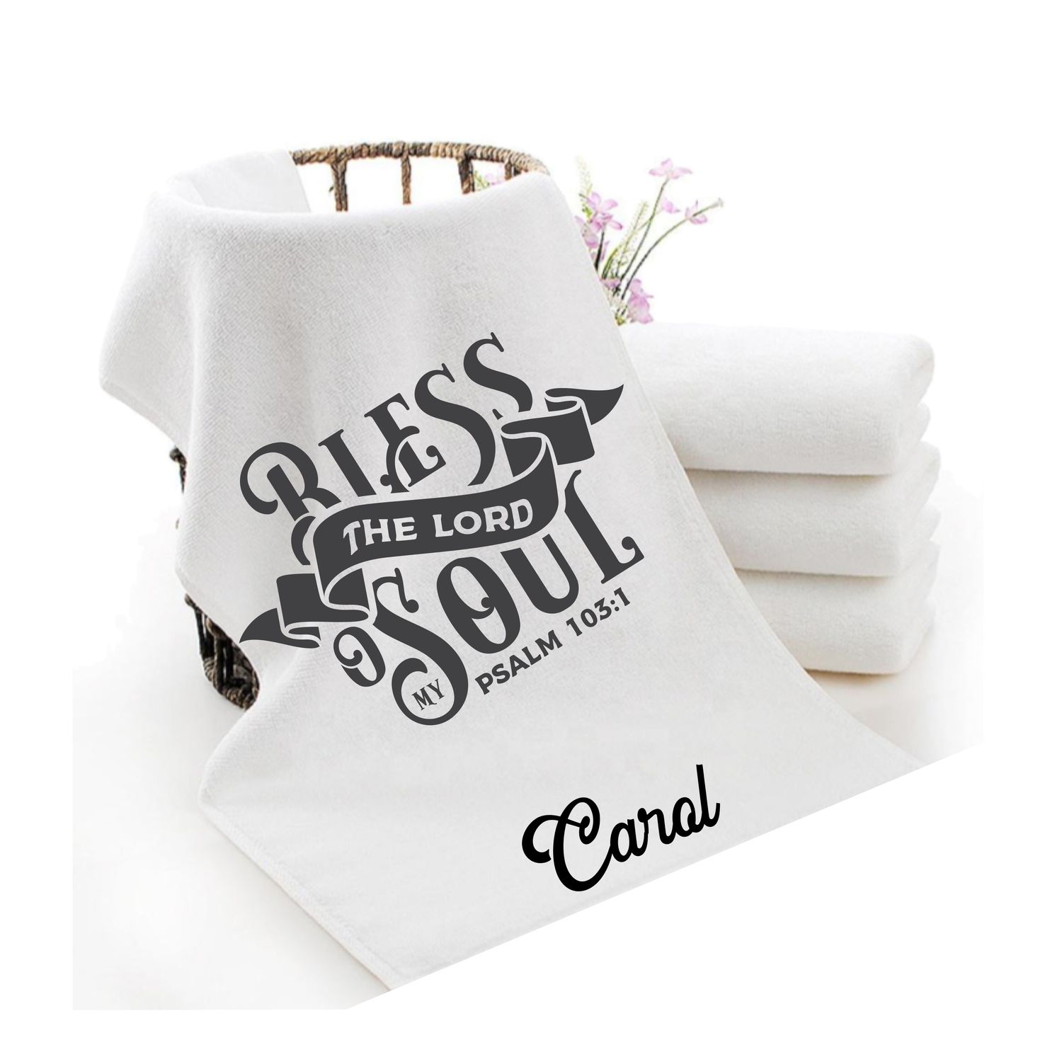 Personalized Scripture Towels| Personalized Religious Towels| Custom Faith-Based Towels| Biblical Towels| Church Towels with Quotes| Ministry Towels| Prayer Towels| Pillow Towels| Christian Towels