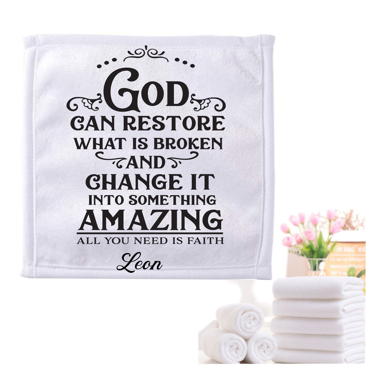 Personalized Scripture Towels| Personalized Religious Towels| Custom Faith-Based Towels| Biblical Towels| Church Towels with Quotes| Ministry Towels| Prayer Towels| Pillow Towels| Christian Towels
