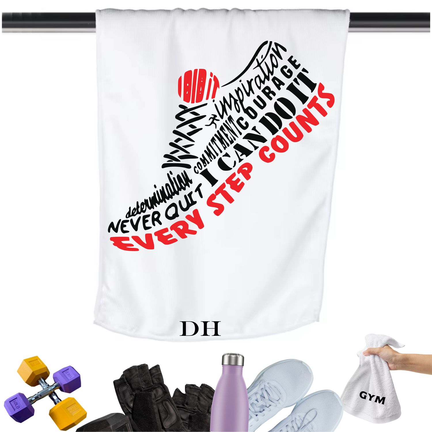 Monogrammed Inspirational Gym Towels| Motivational Workout Towels| Gym Towels with Quotes| Personalized Fitness Towels| Custom Gym Towels with Inspirational Quotes| Inspirational Fitness Towels
