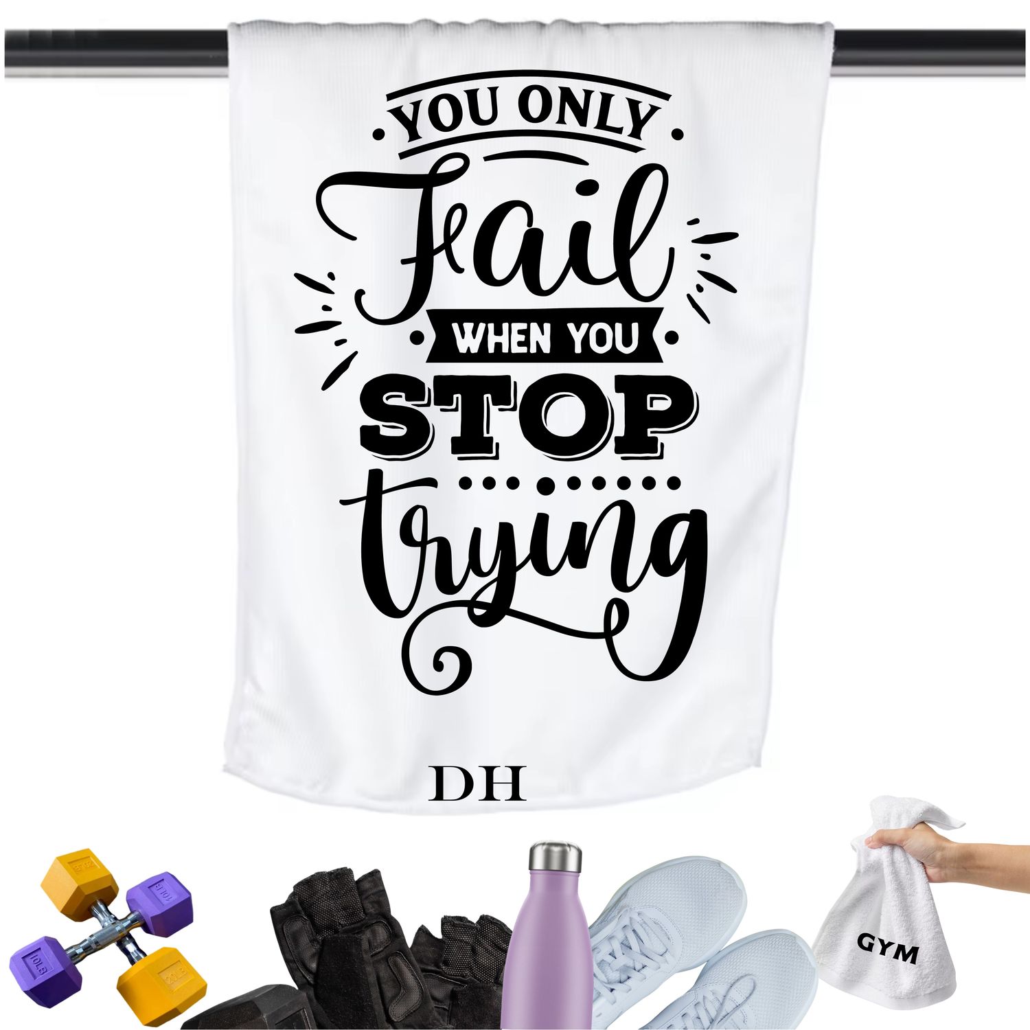 Personalized Inspirational Gym Towels| Motivational Workout Towels| Gym Towels with Quotes| Personalized Fitness Towels| Custom Gym Towels with Inspirational Quotes| Inspirational Fitness Towels