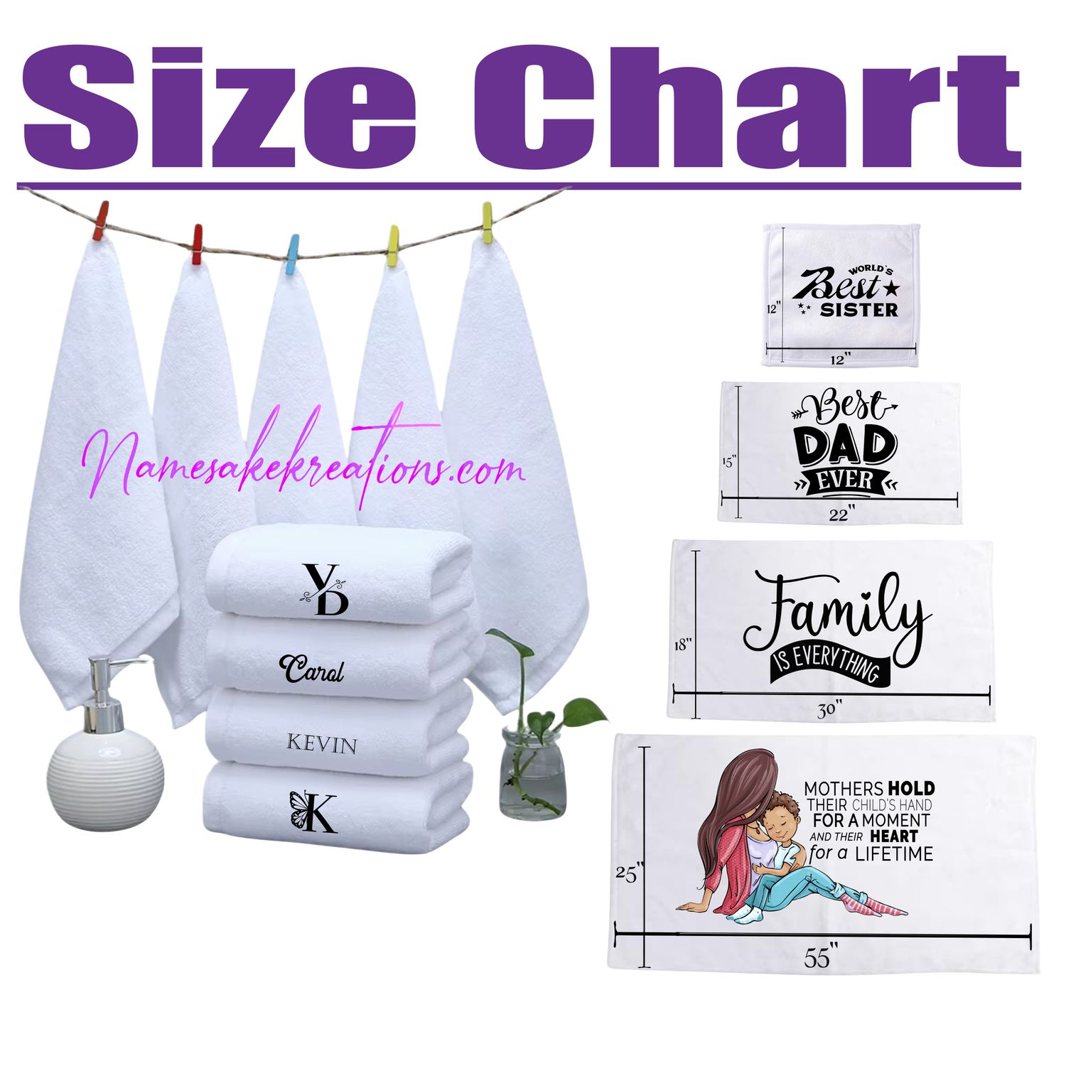 Monogrammed Towels| Personalized Hand Towels| Custom Beach Towels| Personalized Bath Towels| Personalized Pool Towels| Inspirational Towels for Gifts| Personalized Towels with Quotes| Family Towels