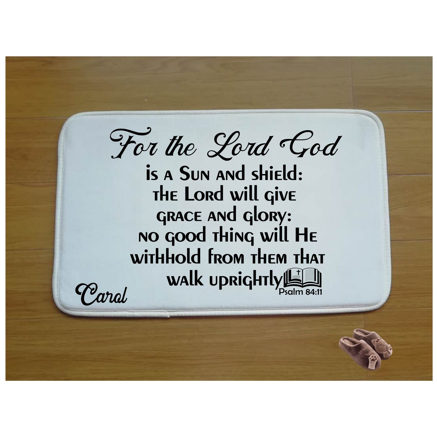 Christian Prayer Mat with Name |Religious Gift| Monogrammed Gift| Custom Church Gift| Blessing Mat| Prayer Room Accessory |Bedside Mat| Christian Comfort Gift| Faith-Inspired Home Decor