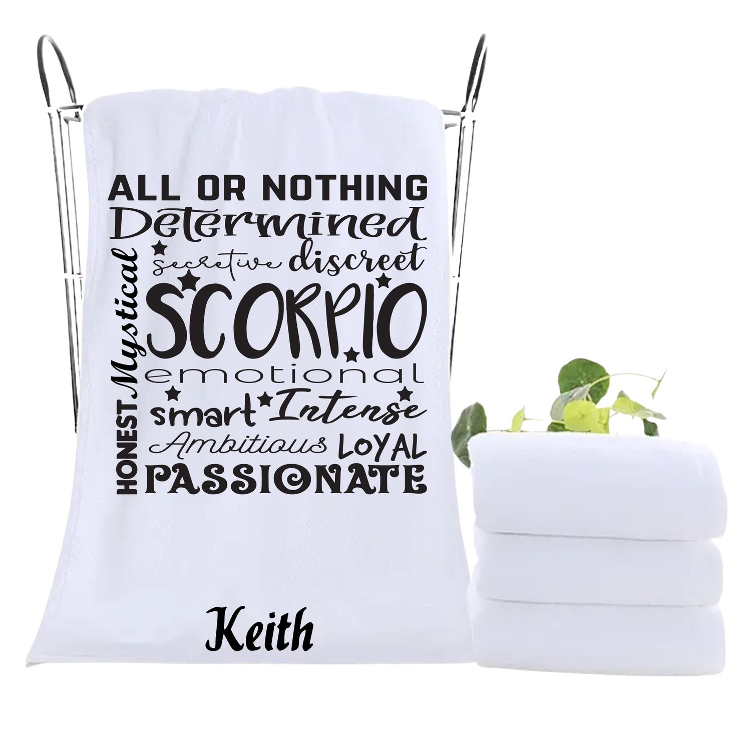 Monogrammed Towels| Luxury Personalized Birthday Towels| Family Towels| Personalized Hand Towels| Custom Beach Towels| Personalized Bath Towels| Beach &amp; Pool Party Gift| Birth Sign Gift| Zodiac Sign
