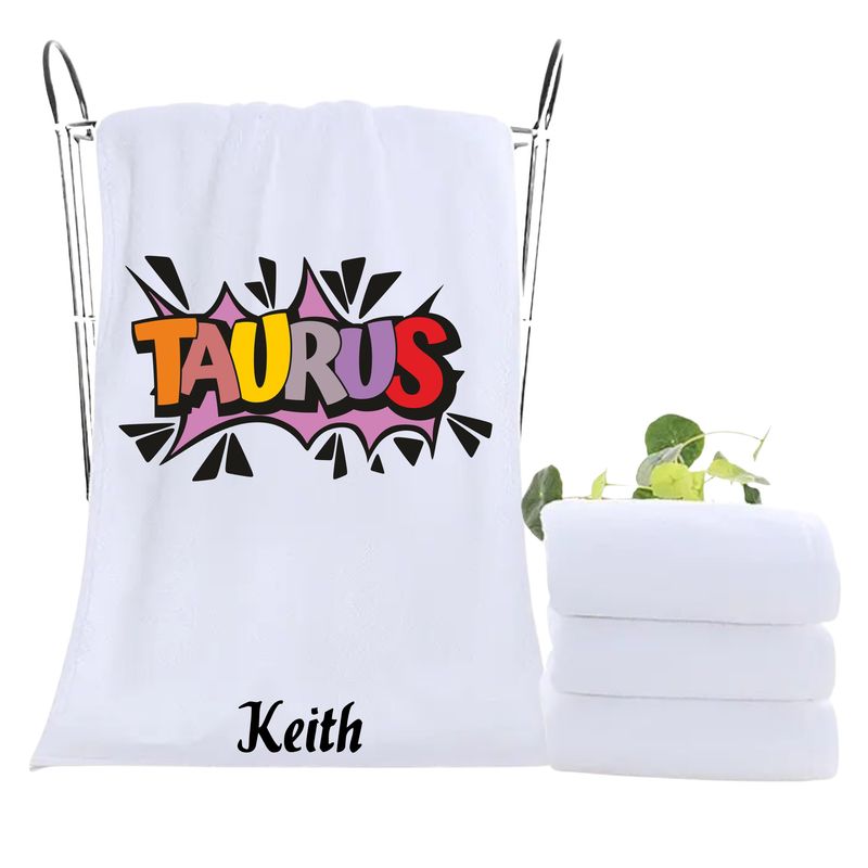 Monogrammed Towels| Luxury Personalized Birthday Towels| Family Towels| Personalized Hand Towels| Custom Beach Towels| Personalized Bath Towels| Beach & Pool Party Gift| Birth Sign Gift| Zodiac Sign