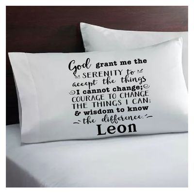 Faith-based pillowcase gift with name and scripture for restful sleep