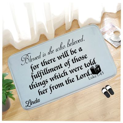 Christian Prayer Mat with Name |Bedside Mat| Christian Comfort Gift