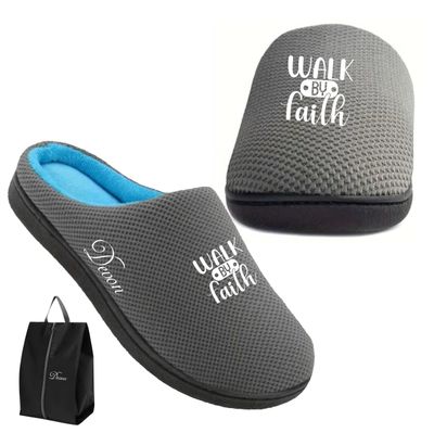 Personalized Men Indoor Slippers with Pouch