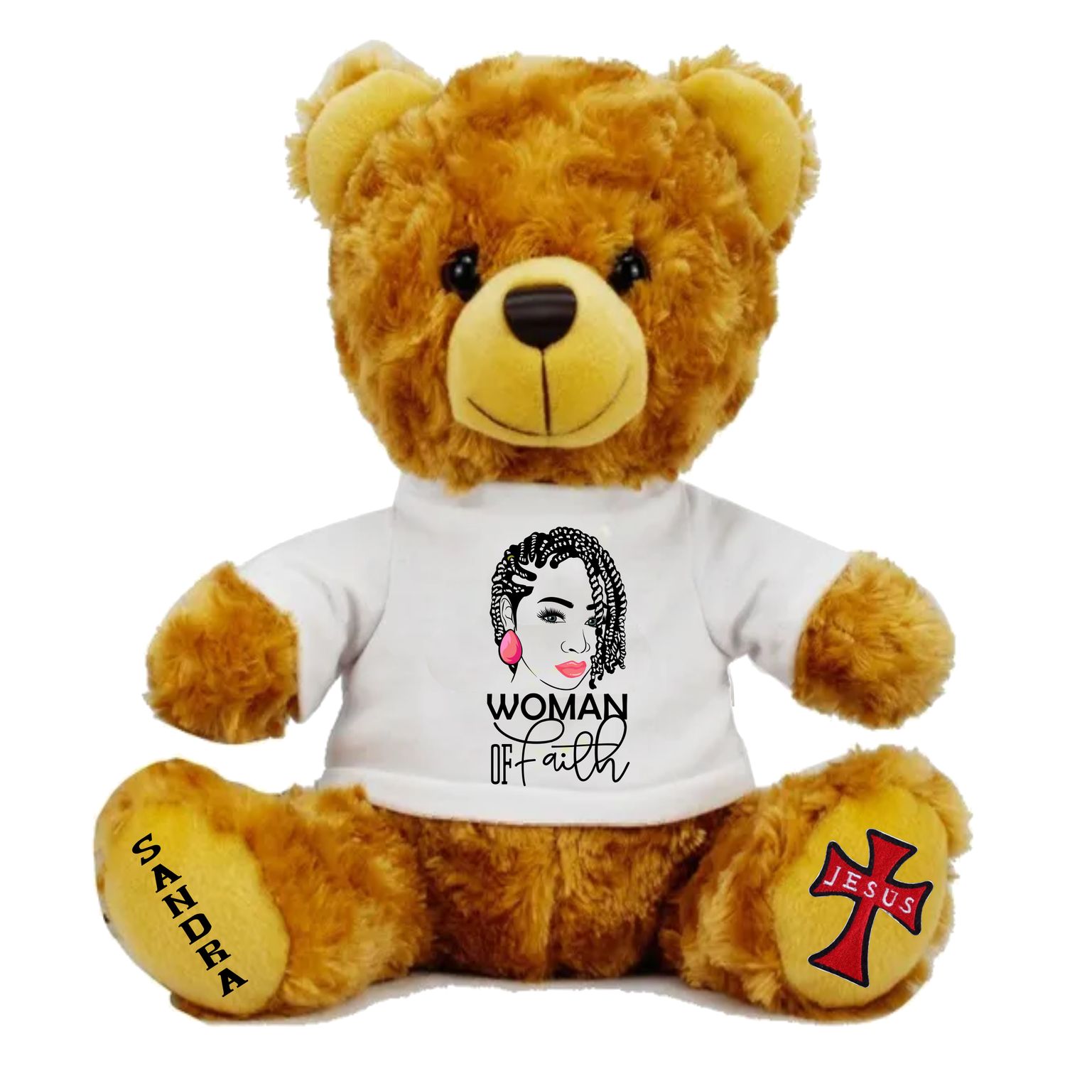 Personalized Scripture Teddy Bear with Name | Faithful Comfort Gift | Birthday Bear | Grad Bear | Customized Stuffed Animal