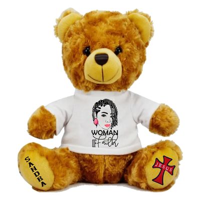 Personalized Scripture Teddy Bear with Name | Faithful Comfort Gift | Birthday Bear | Grad Bear | Customized Stuffed Animal