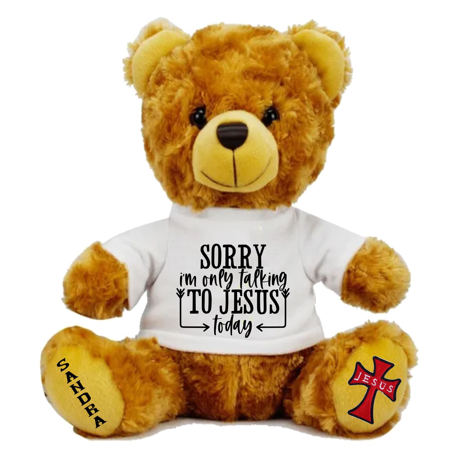 Personalized Scripture Teddy Bear with Name | Faithful Comfort Gift | Birthday Bear | Grad Bear | Customized Stuffed Animal