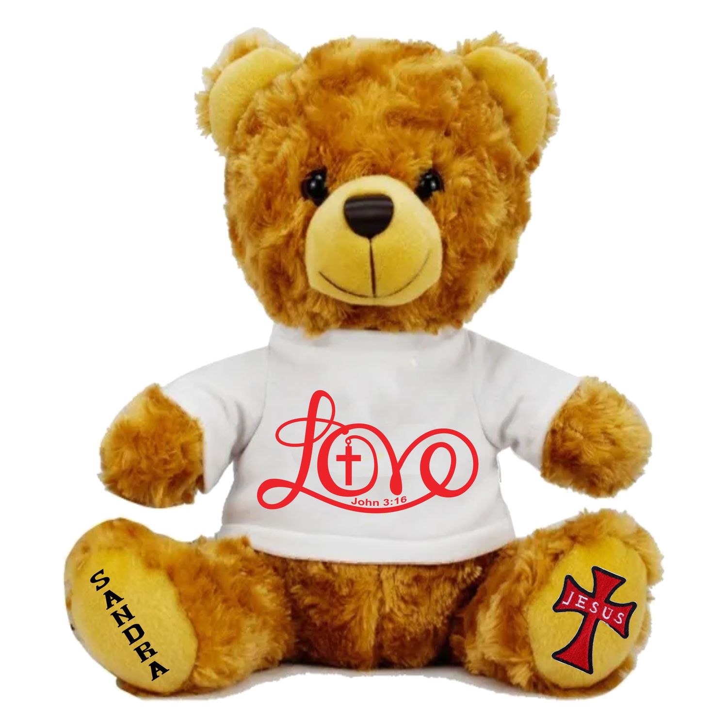 Personalized Scripture Teddy Bear with Name | Faithful Comfort Gift | Birthday Bear | Grad Bear | Customized Stuffed Animal