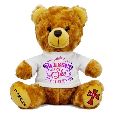 Personalized Scripture Teddy Bear with Name | Faithful Comfort Gift | Birthday Bear | Grad Bear | Customized Stuffed Animal Personalized Scripture Teddy Bear with Name | Faithful Comfort Gift | Birthday Bear | Grad Bear | Customized Stuffed Animal