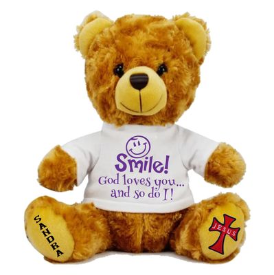 Personalized Scripture Teddy Bear with Name | Faithful Comfort Gift | Birthday Bear | Grad Bear | Customized Stuffed Animal